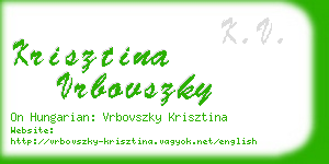 krisztina vrbovszky business card